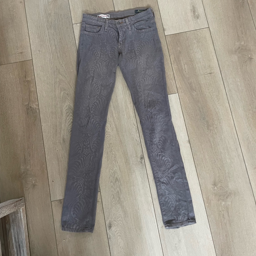 Red Engine Gray Patterned Denim